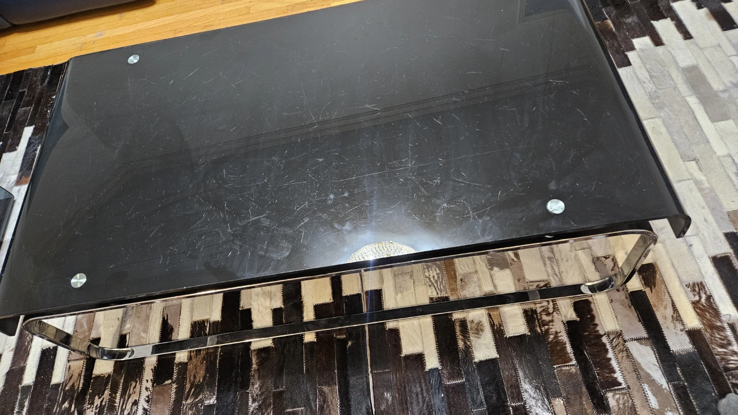 Black Glass Coffee Table - photo 4