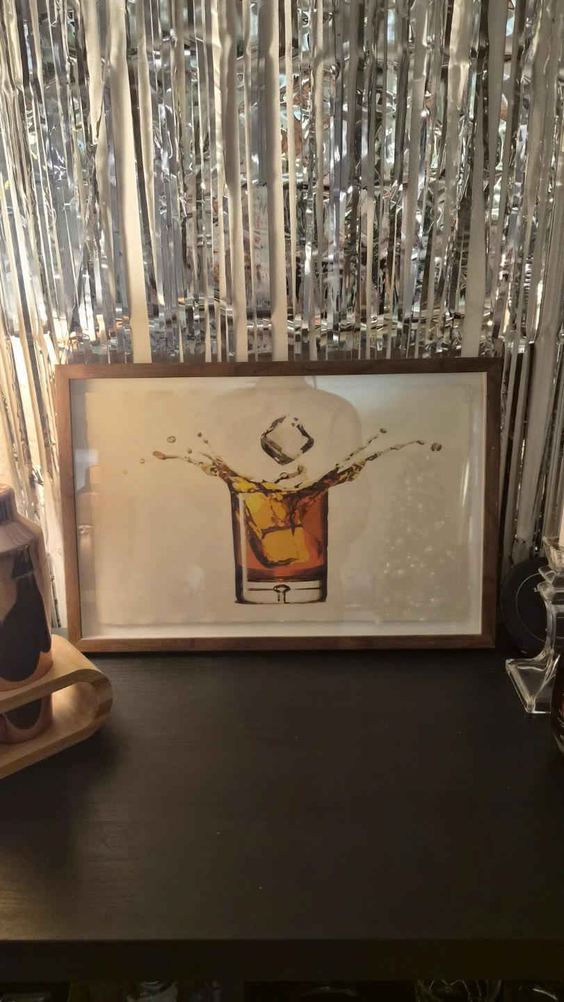 Framed Whiskey Art Print, 19x13 inches