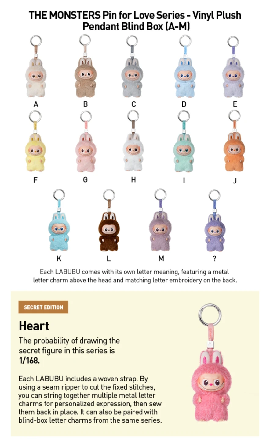 New POP MART THE MONSTERS Pin for Love Vinyl Plush LABUBU - photo 2