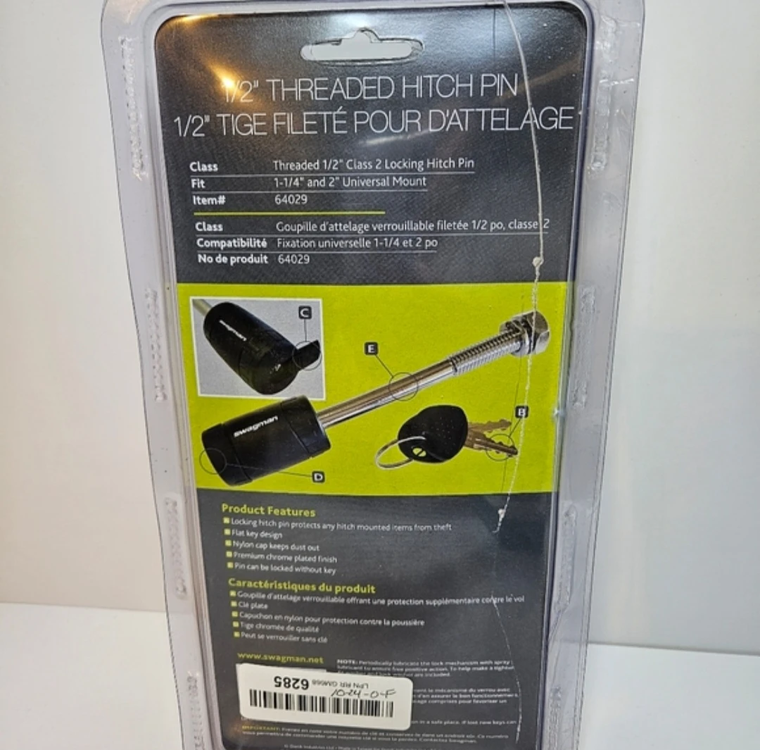 Swagman 1/2" Threaded Locking Hitch Pin - New - photo 2
