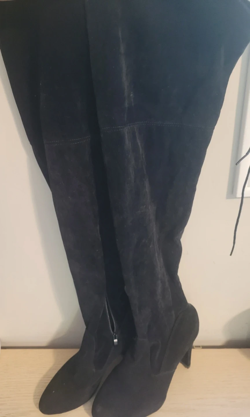 Black Suede Over-the-Knee Boots size 9