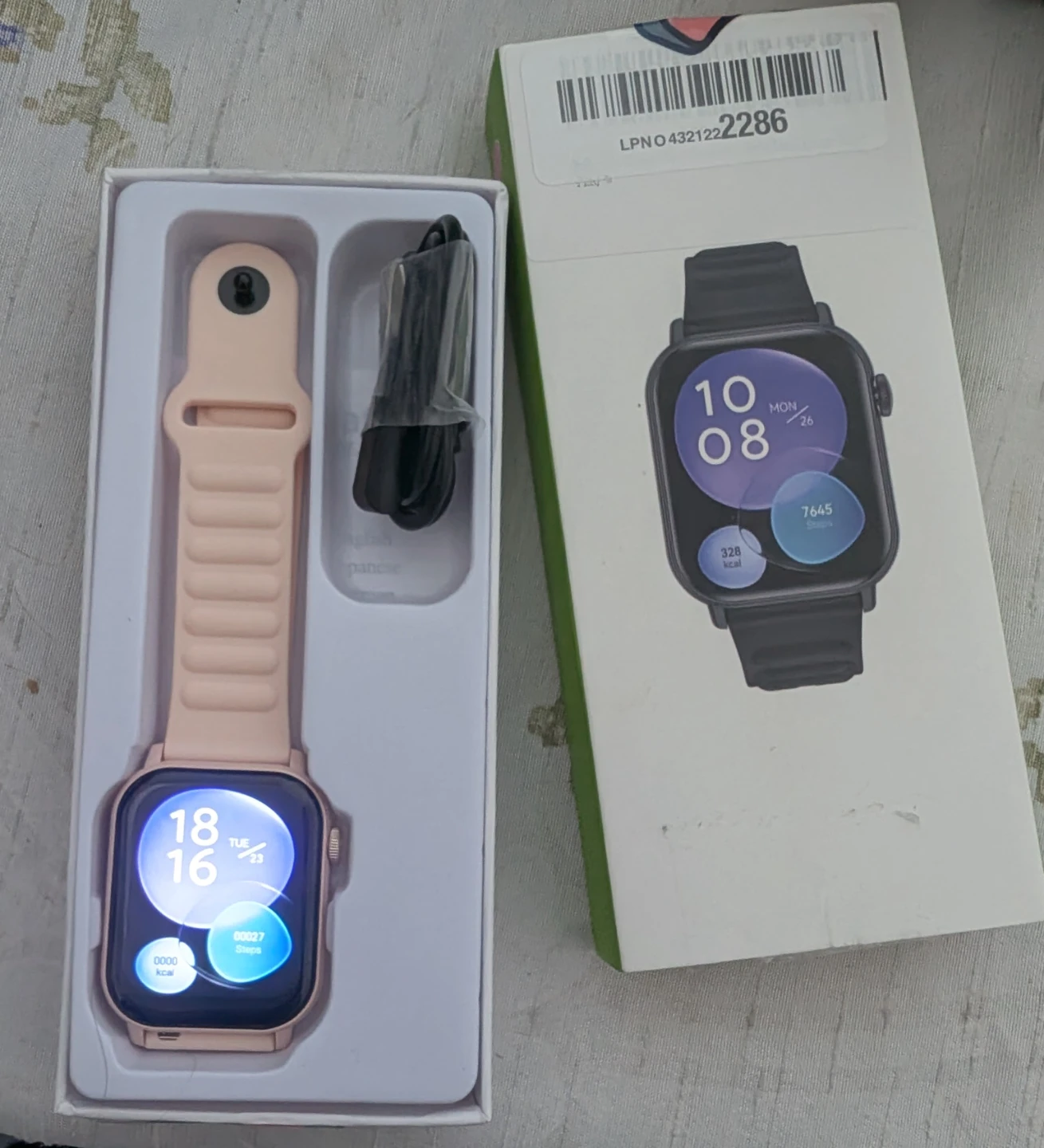 Pink Smart Watch with Charger