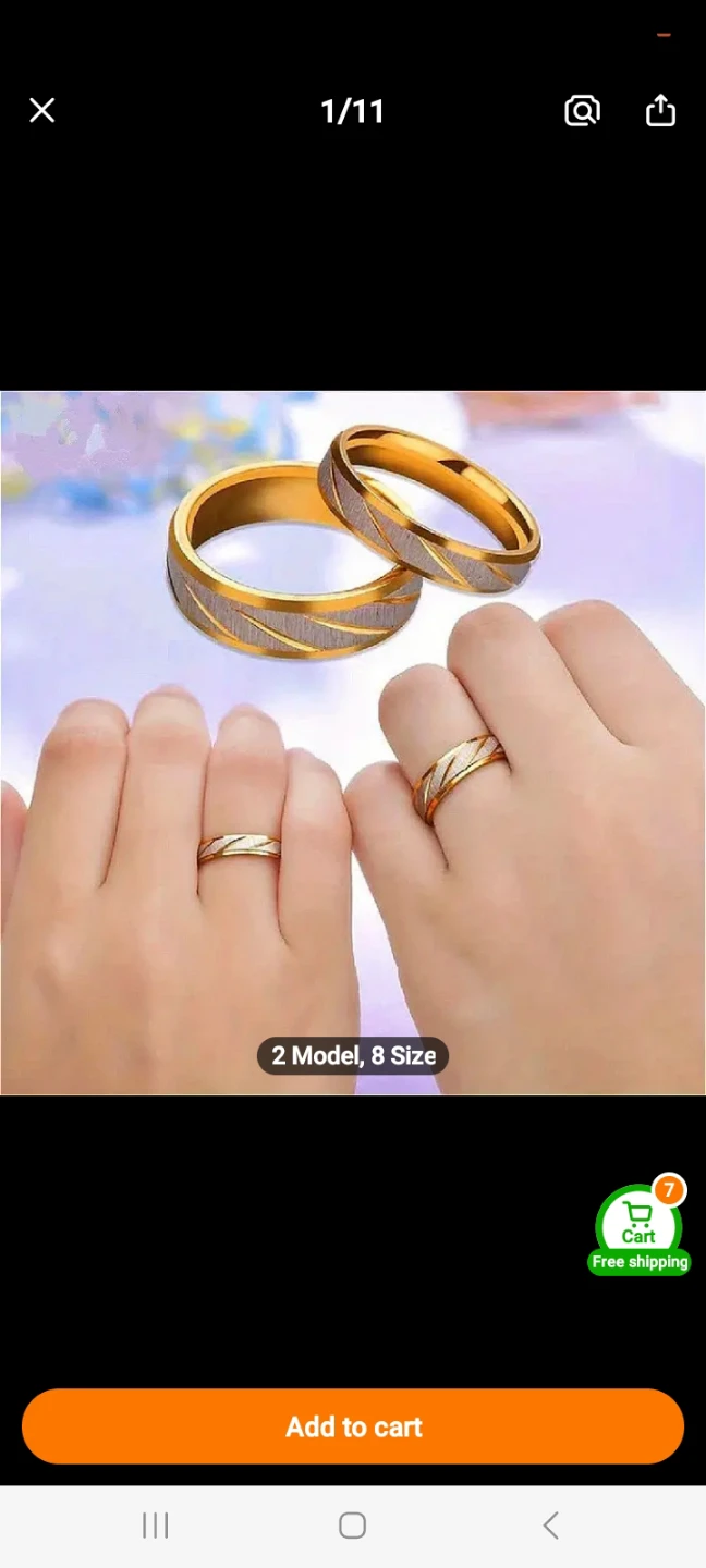 Gold Tone & Silver Inlay Band Ring - photo 3