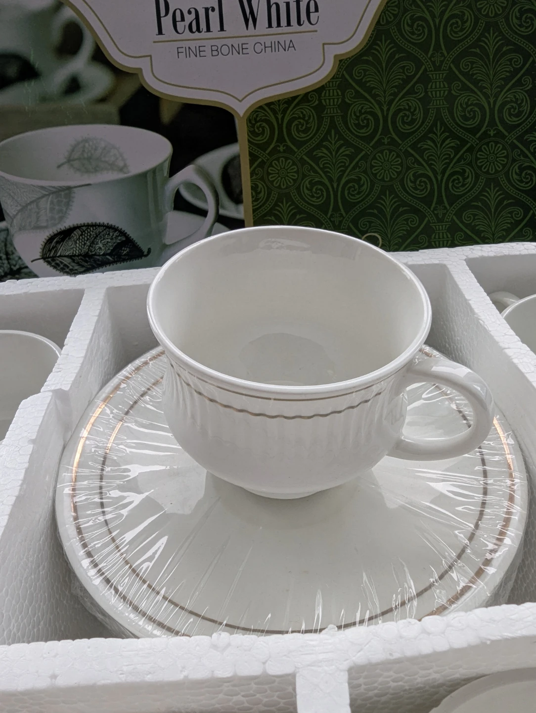 Pearl White Fine Bone China Tea Cup and Saucer Set - photo 5