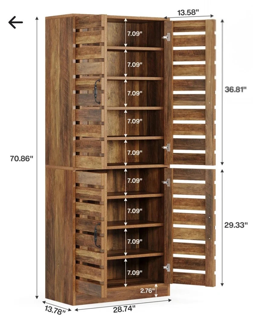 Brand New 70.8" Tall Farmhouse Kitchen Pantry Cabinet - photo 3