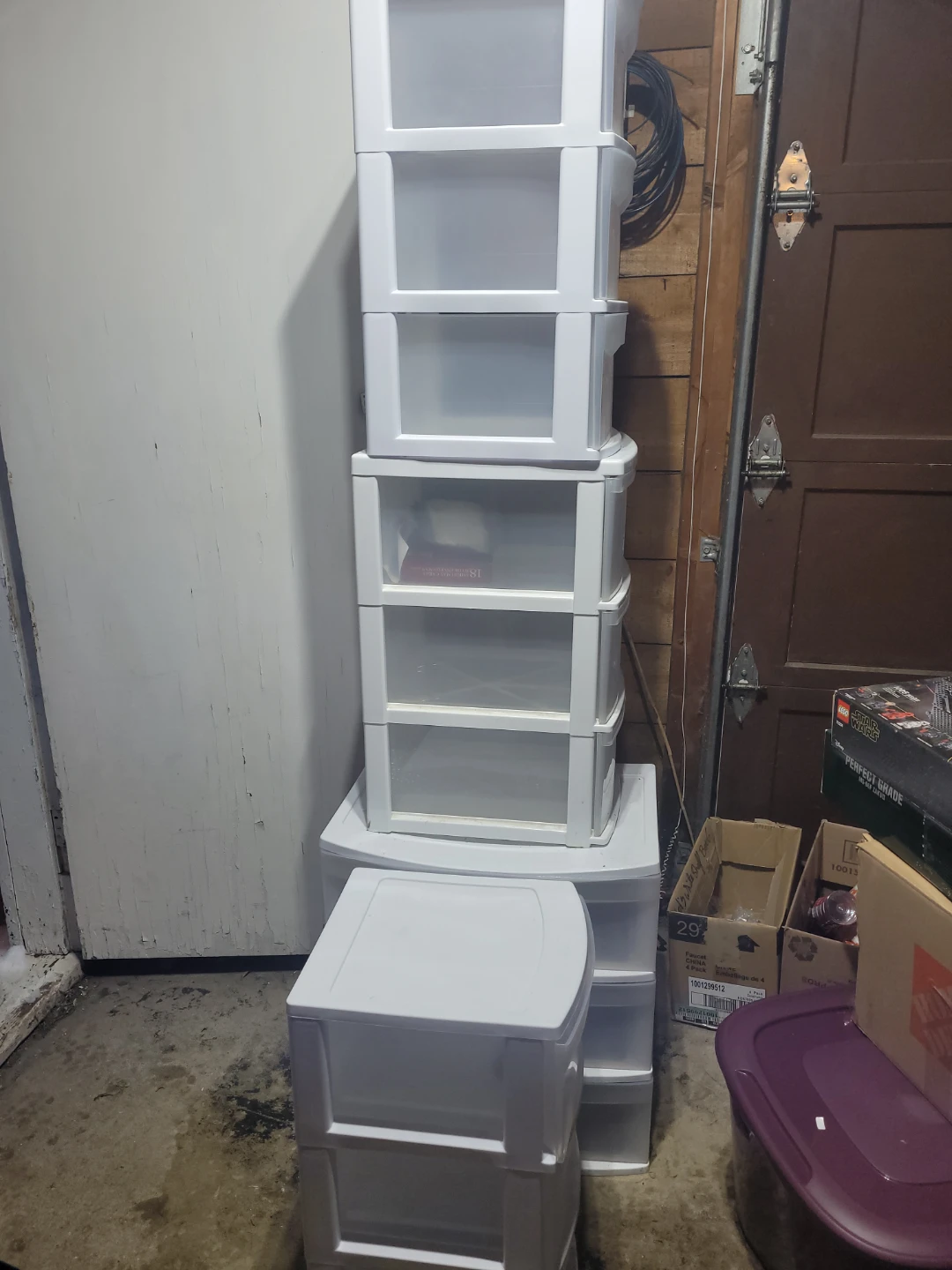 6 White Plastic Drawer Storage Unit