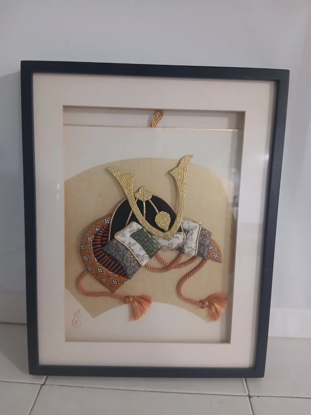 Framed Japanese Samurai Helmet Artwork
