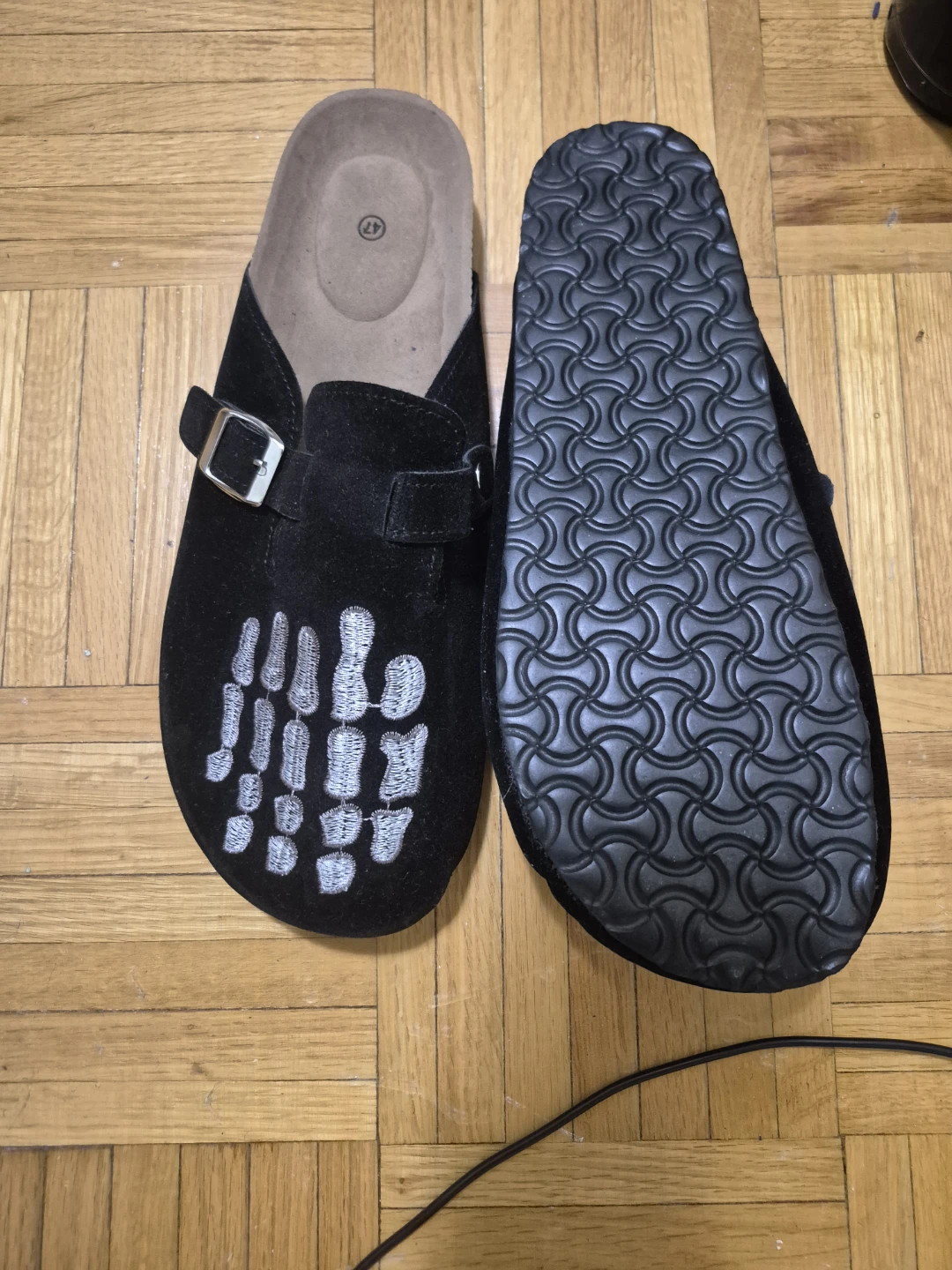 Black Suede Clogs, Size 47 - photo 2