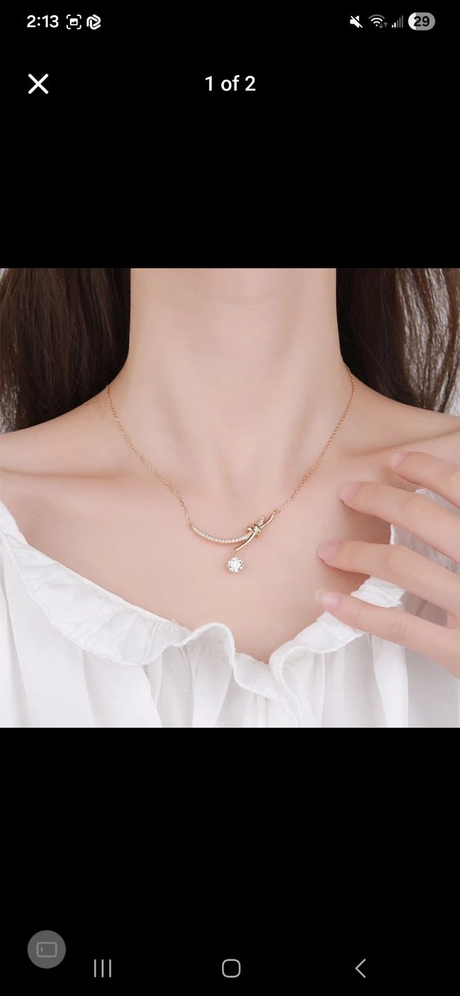 1.0 carat Luna Drop Moissanite Diamond Necklace - photo 2