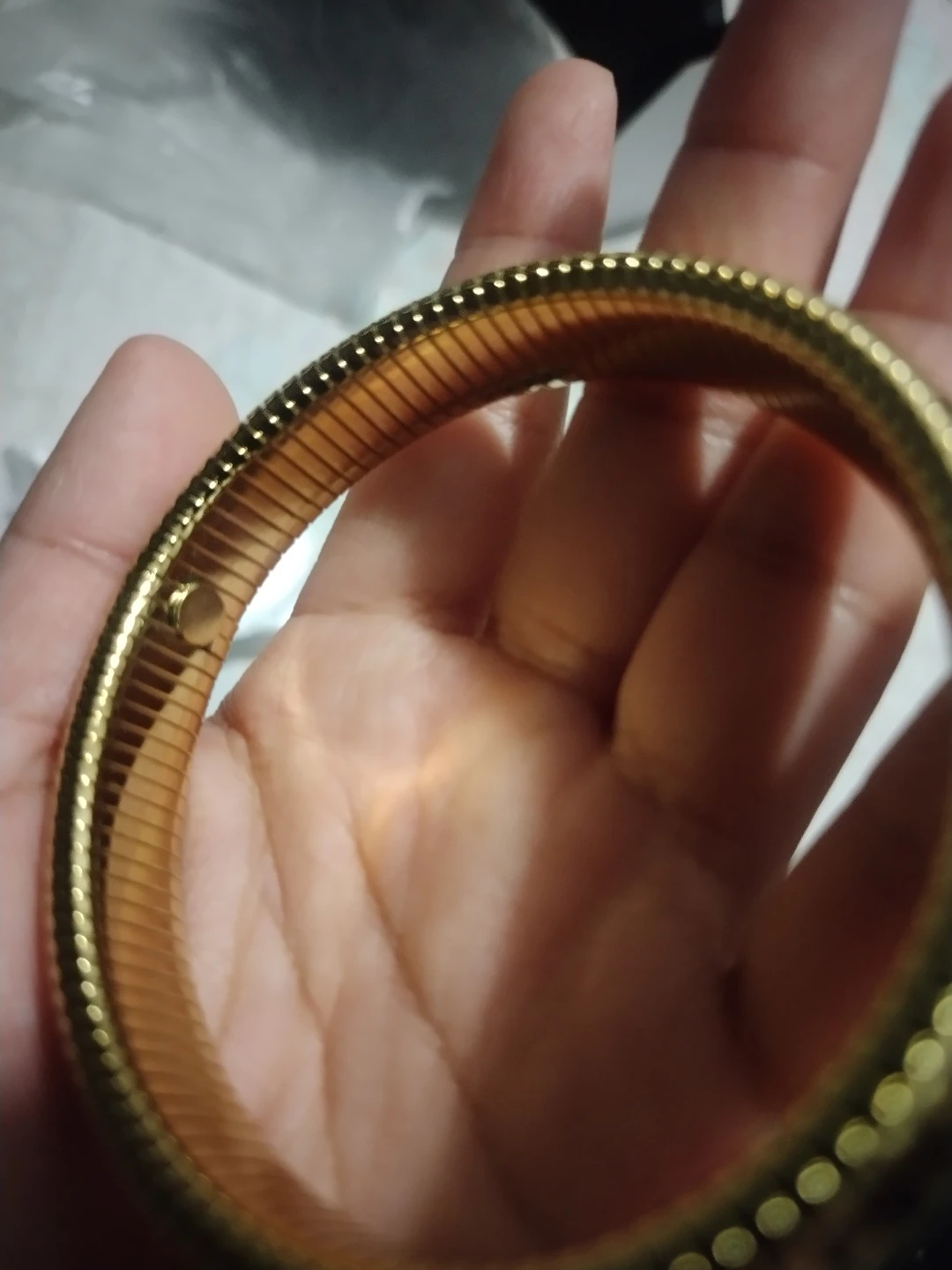 Gold Stainless Steel Bangle Bracelet - photo 2