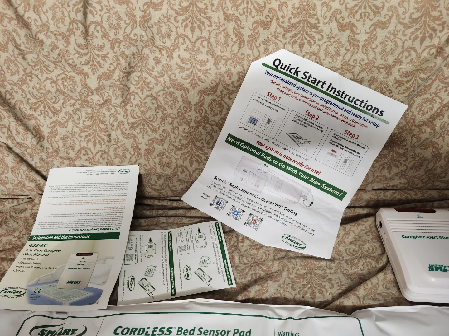 Smart Caregiver Cordless Bed Sensor Pad & Monitor - photo 3