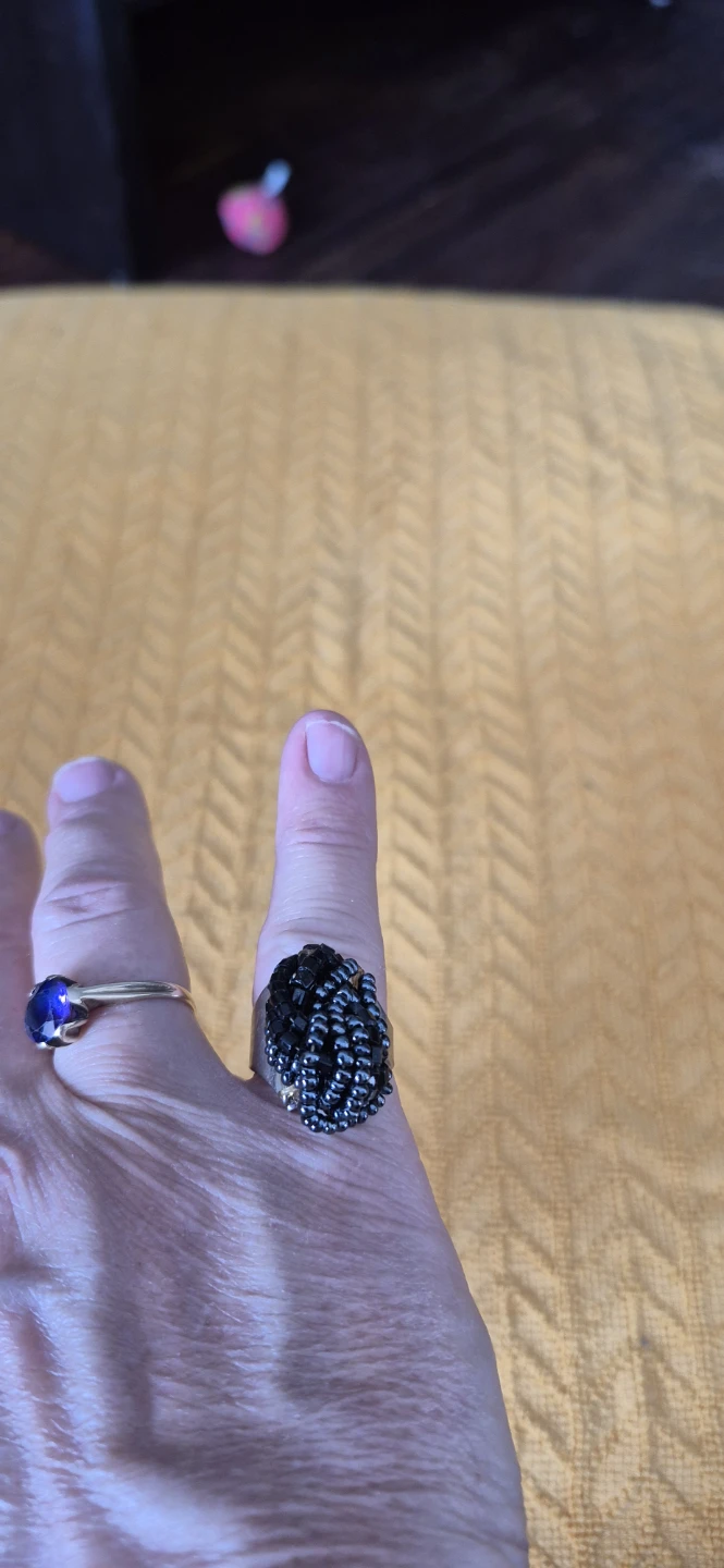 Black beaded ring