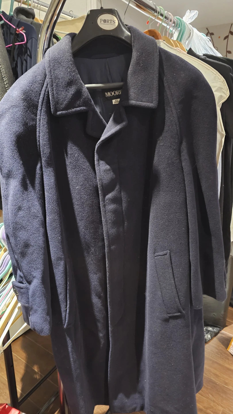 MOORES Navy Blue Wool Blend Peacoat - Size 40 SHORT