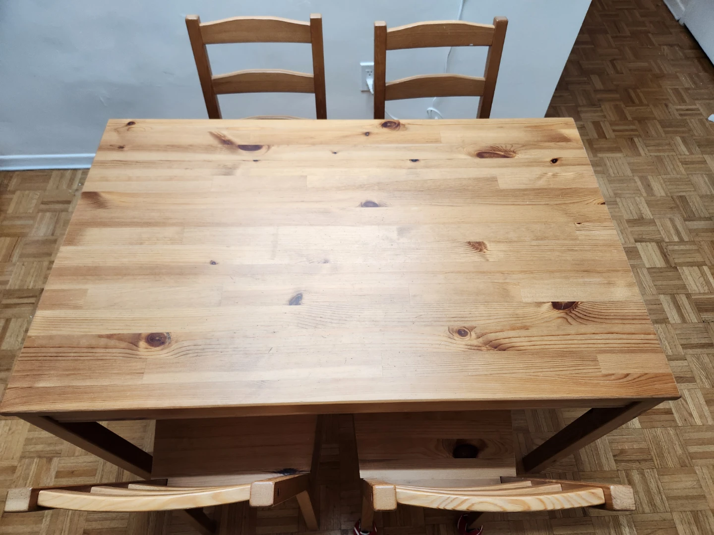 Wooden Dining Table and  4 Chairs Set