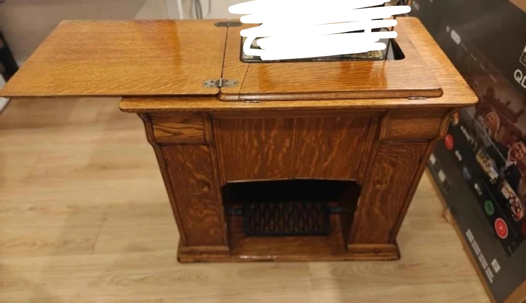 Antique Wooden Sewing Machine Cabinet