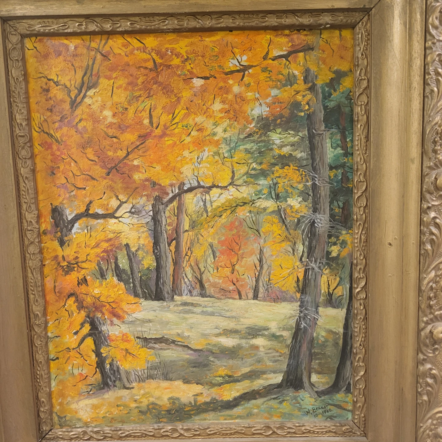 Autumn Landscape Painting by W. Bernat, 16" x 20" - photo 2