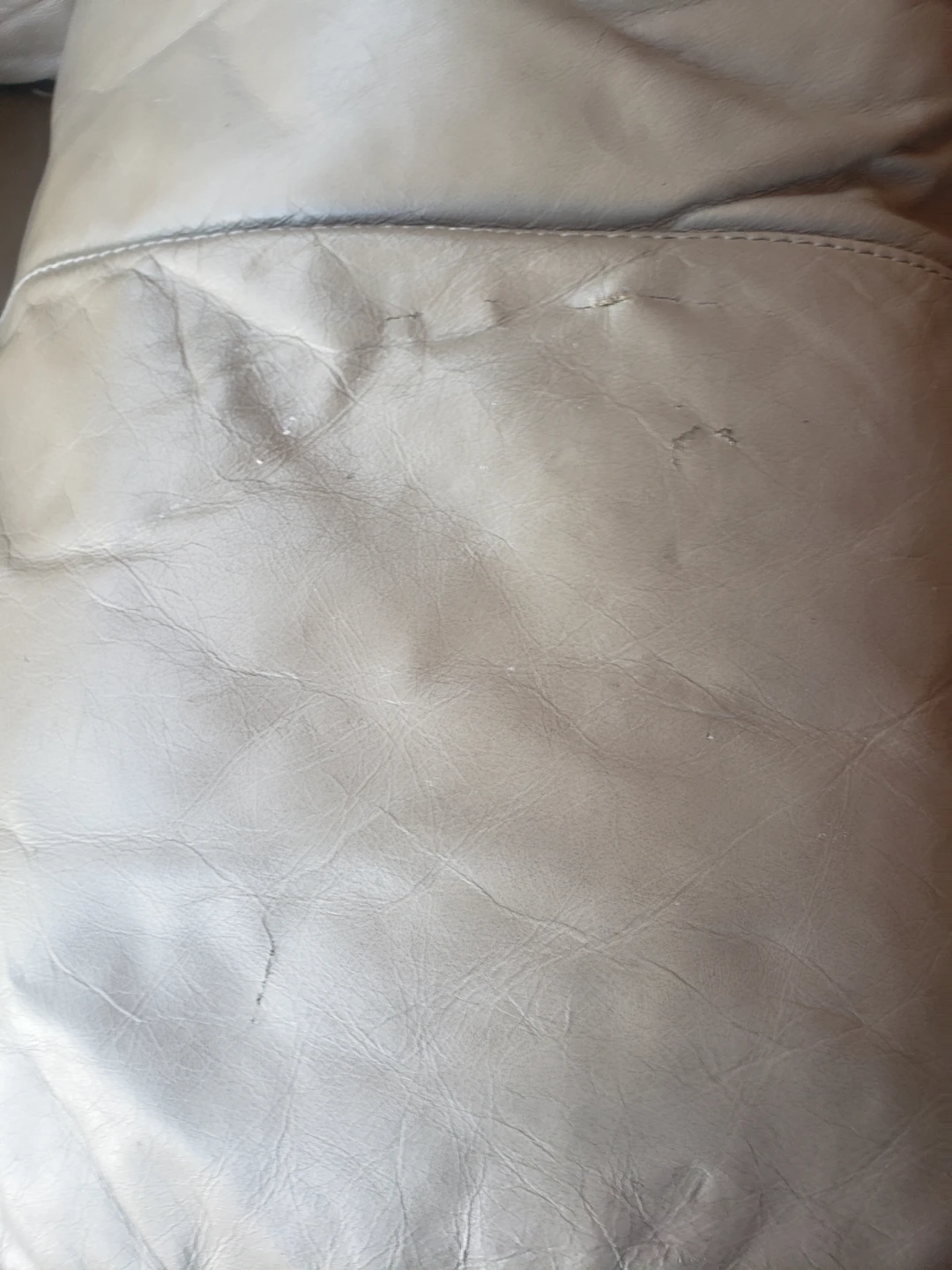 Taupe Leather Armchair with Yellow Pillow - photo 3