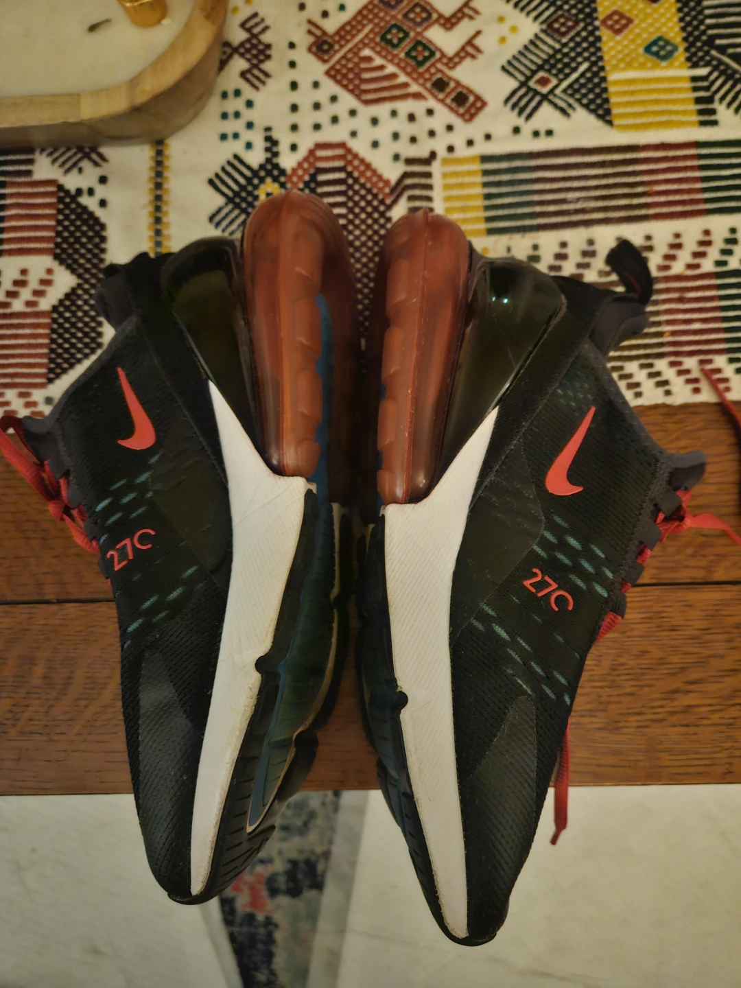 Nike Air Max 270 Men's Running Shoes Black/Red Size 8 - photo 2