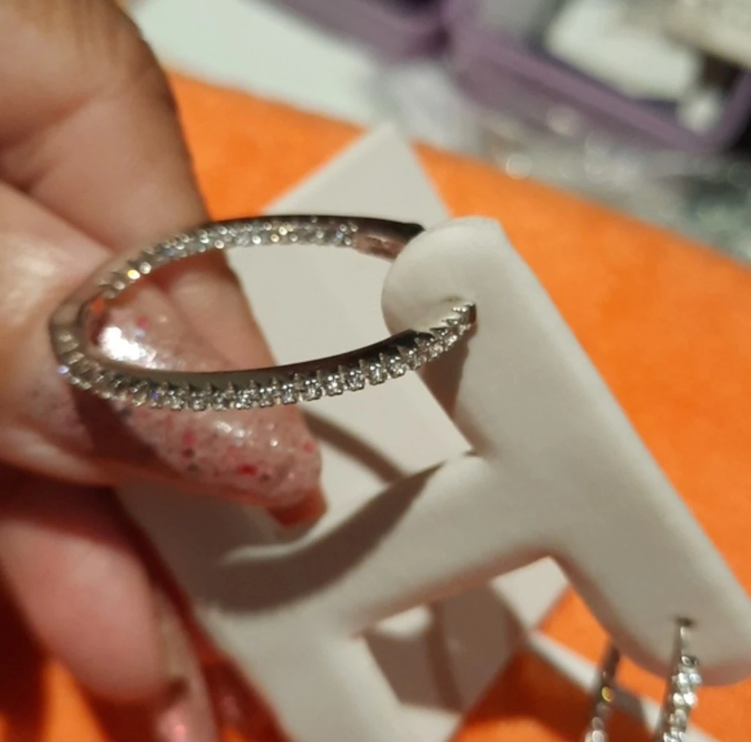 Genuine solid sterling silver Tennis EARRINGS - photo 2