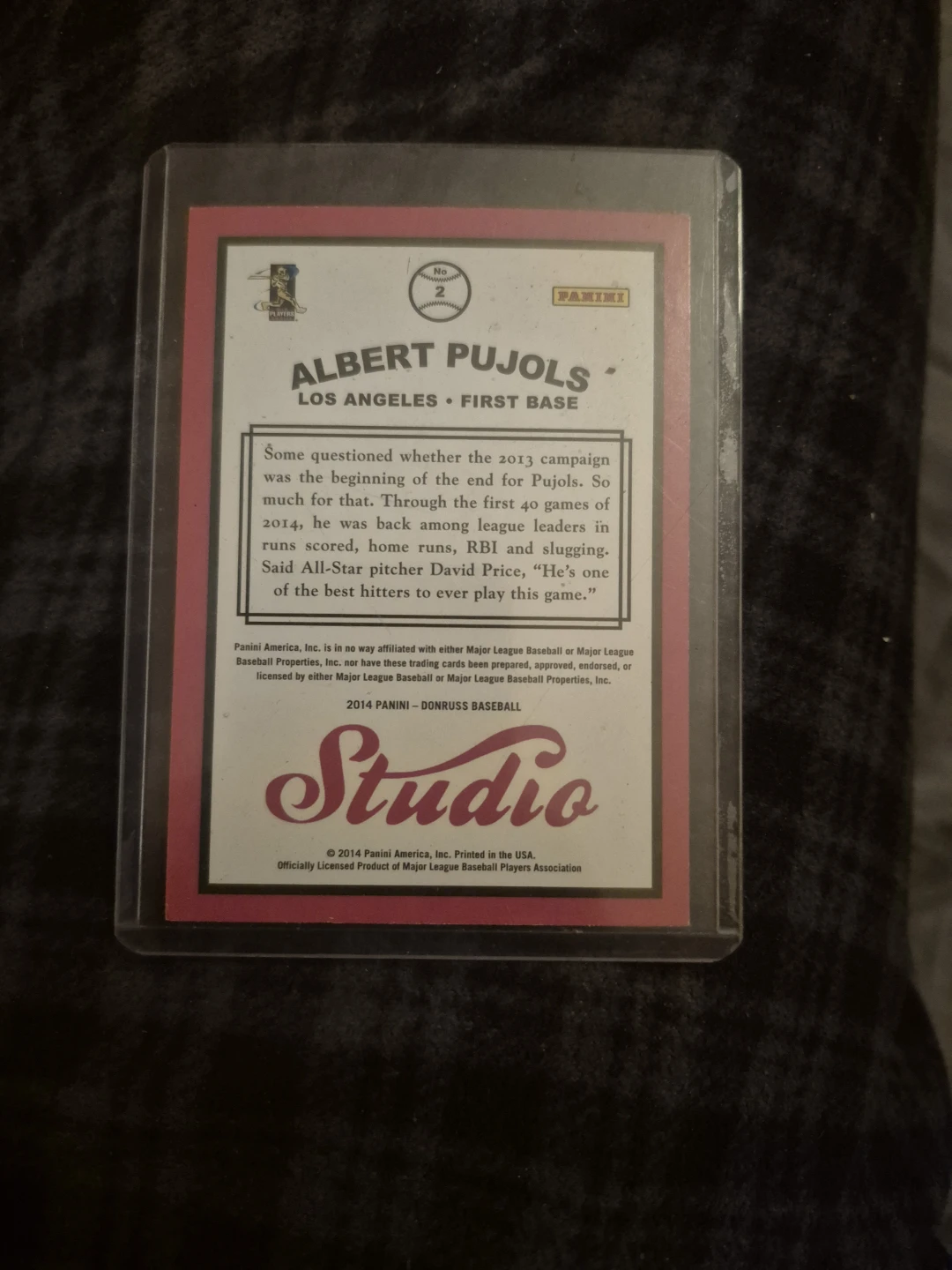 2014 Panini Donruss Studio Albert Pujols Baseball Card - photo 2