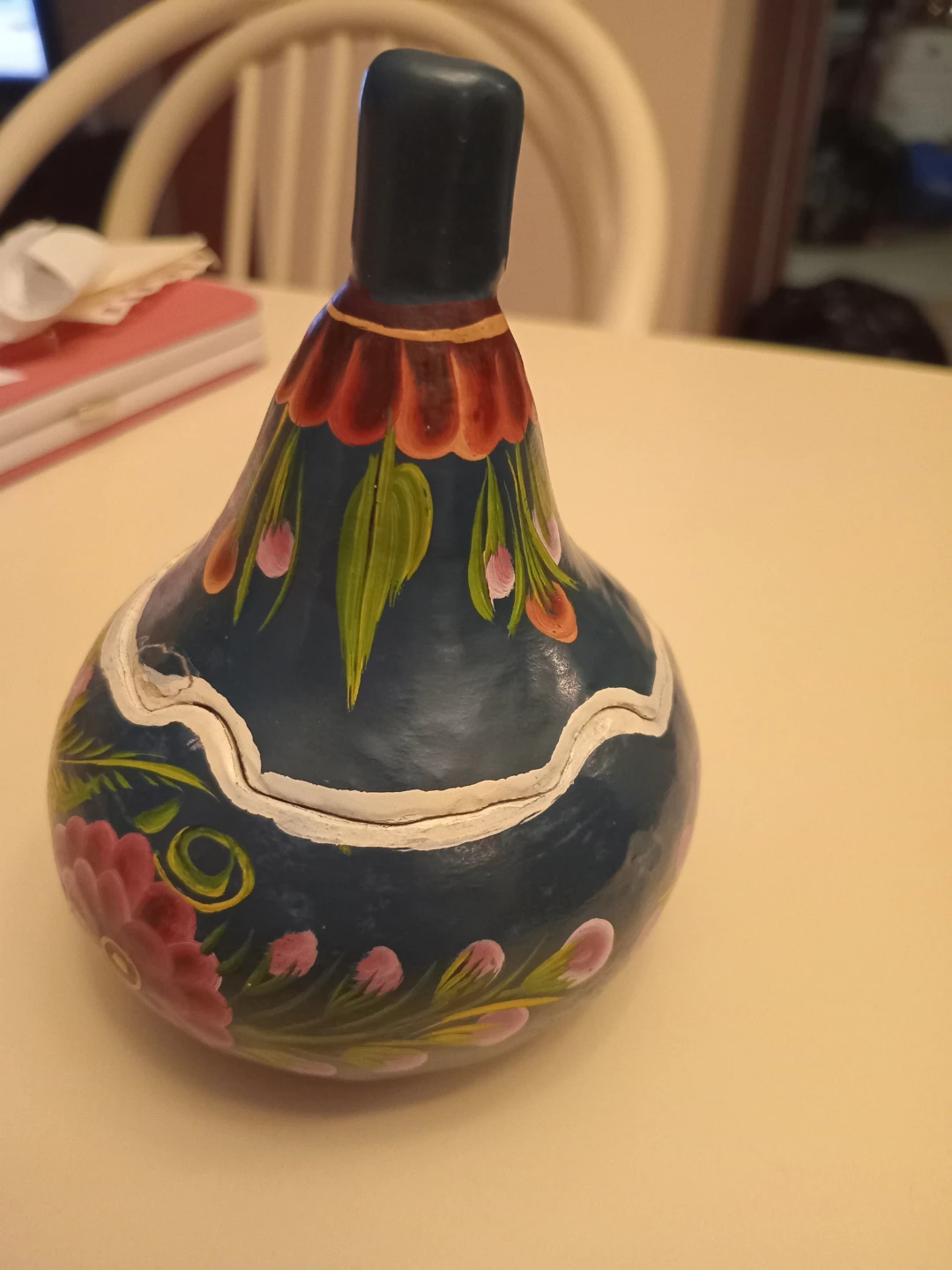 Hand-Painted Gourd Trinket Box - photo 2