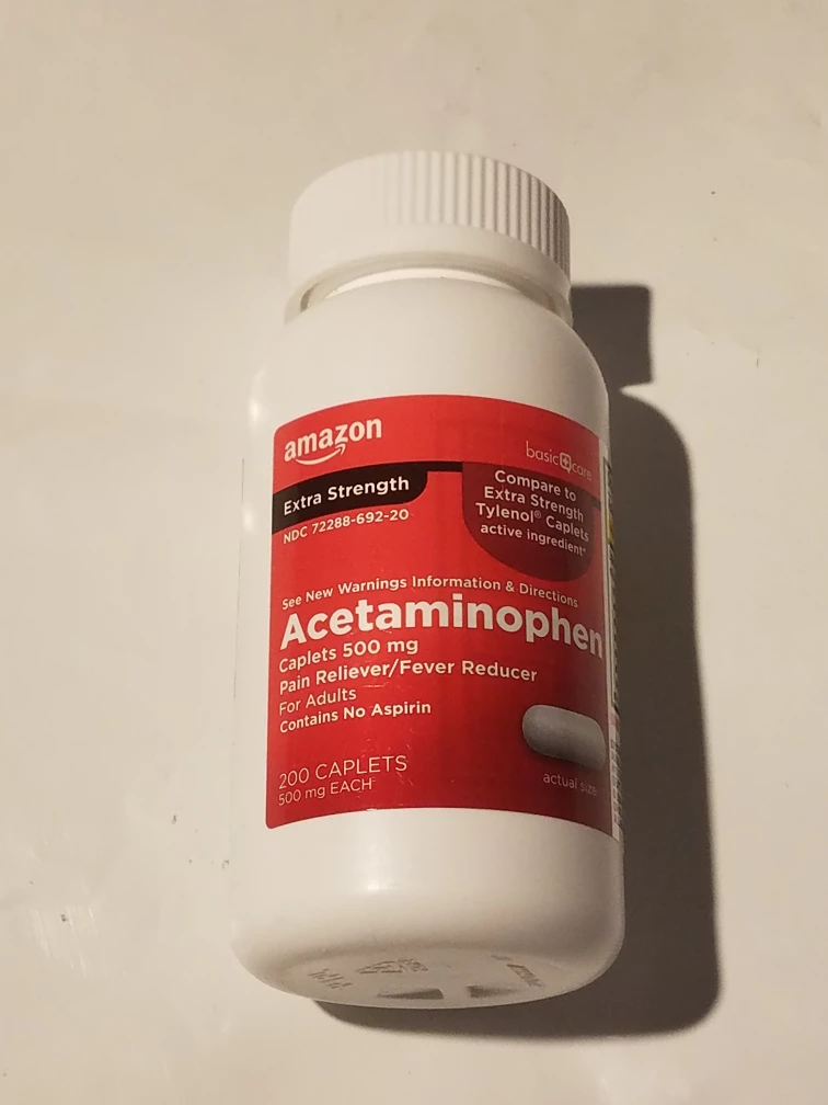 Amazon Basic Care Acetaminophen Caplets, 500mg, 200 Count