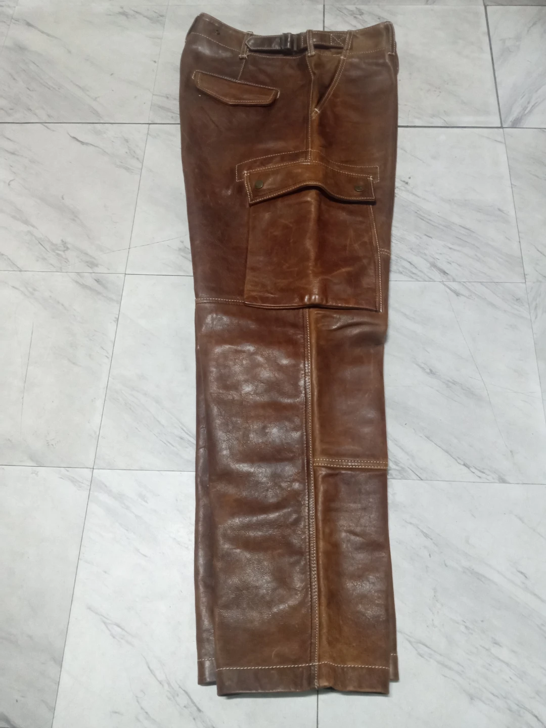 Awesome Super Rare Vintage Polo Jeans,100% Leather CargoSize 32