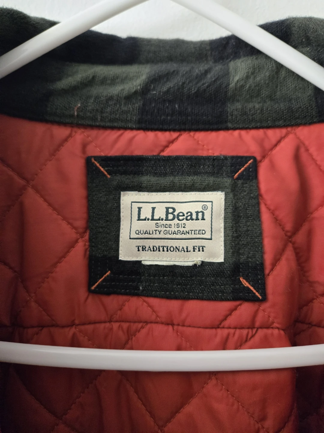 L.L.Bean Quilted Flannel Jacket, Green Plaid - photo 4
