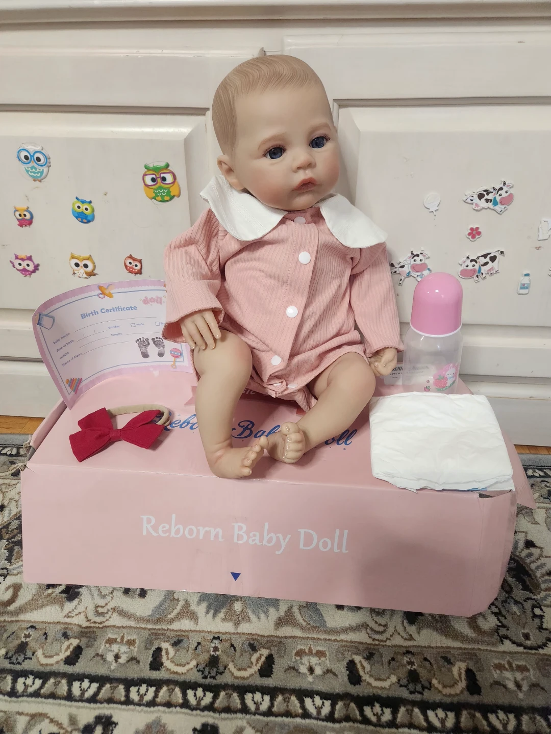 Reborn Baby Doll Pink Outfit with Accessories