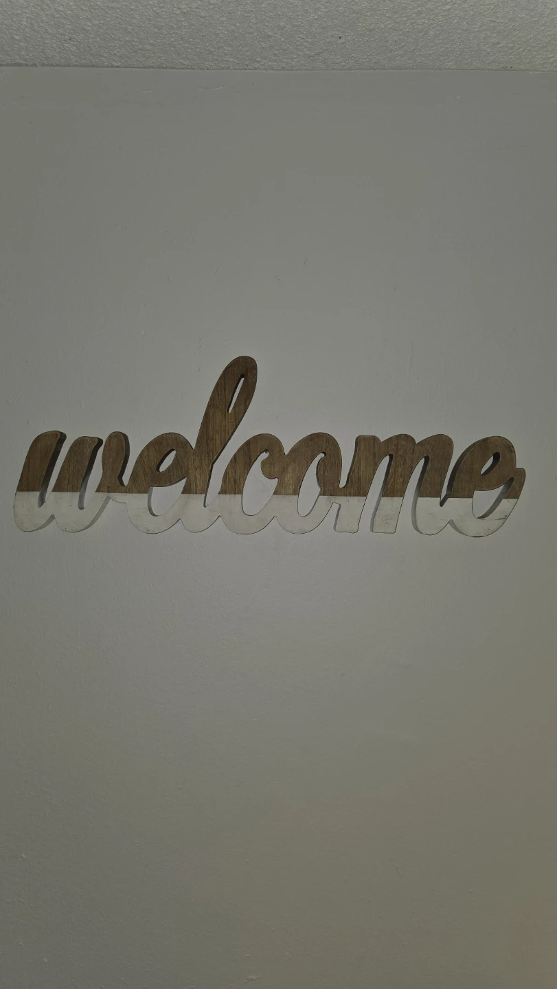 Wooden "Welcome" Sign
