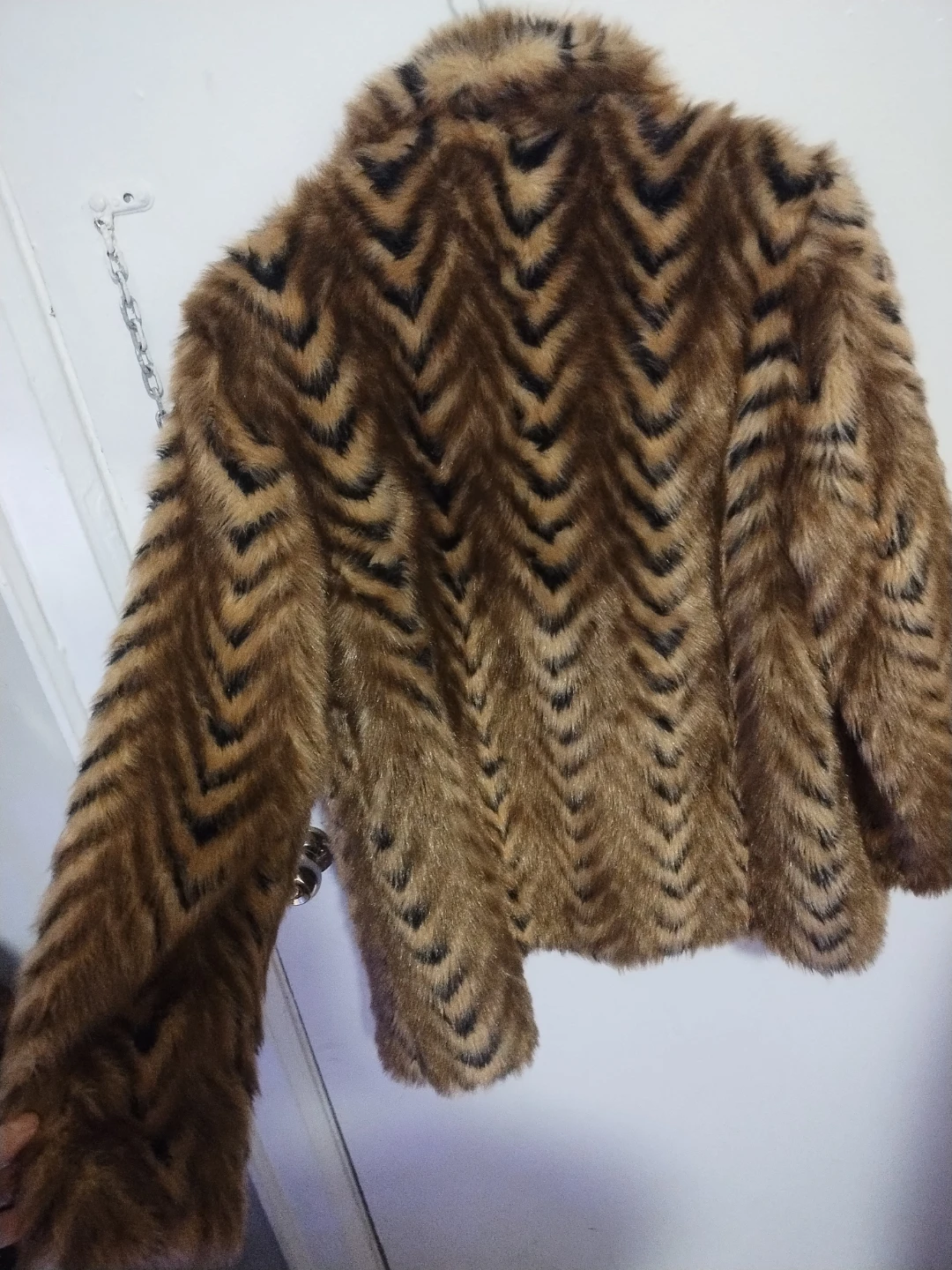 Olympia Faux Fur Animal Print Jacket Large - photo 2
