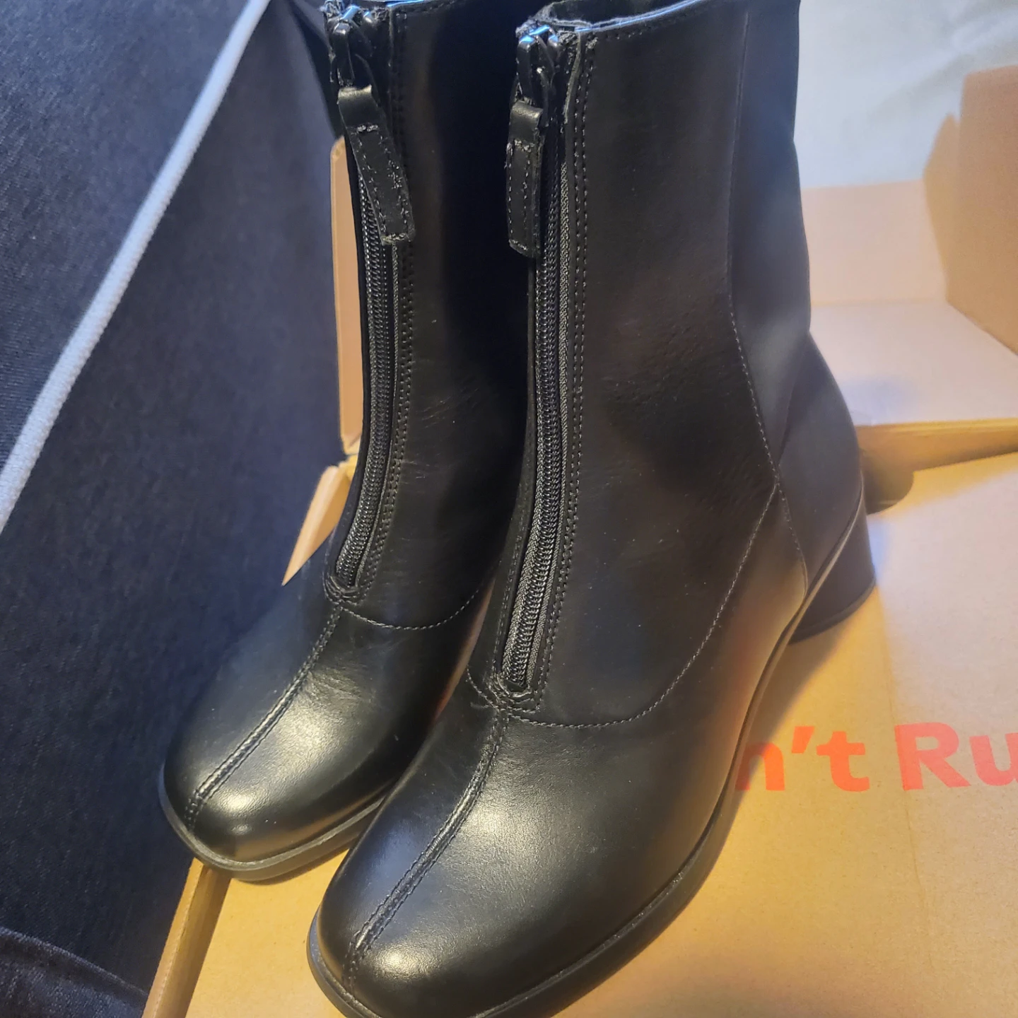 Camper Kiara Black Leather Boots - Size 7.5