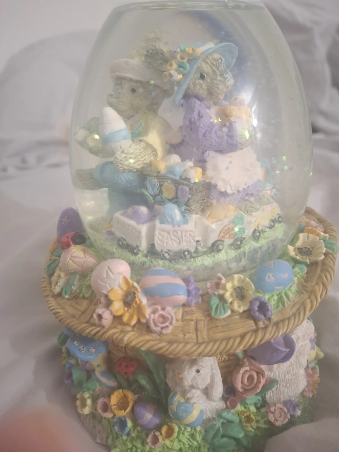Easter Bunny Couple Snow Globe