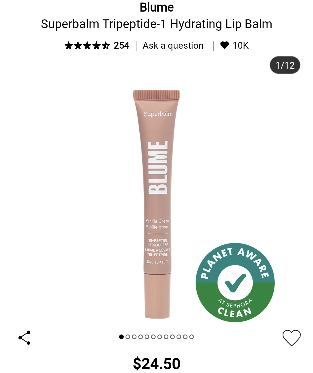 Blume Superbalm Tripeptide-1 Hydrating Lip Balm (new)