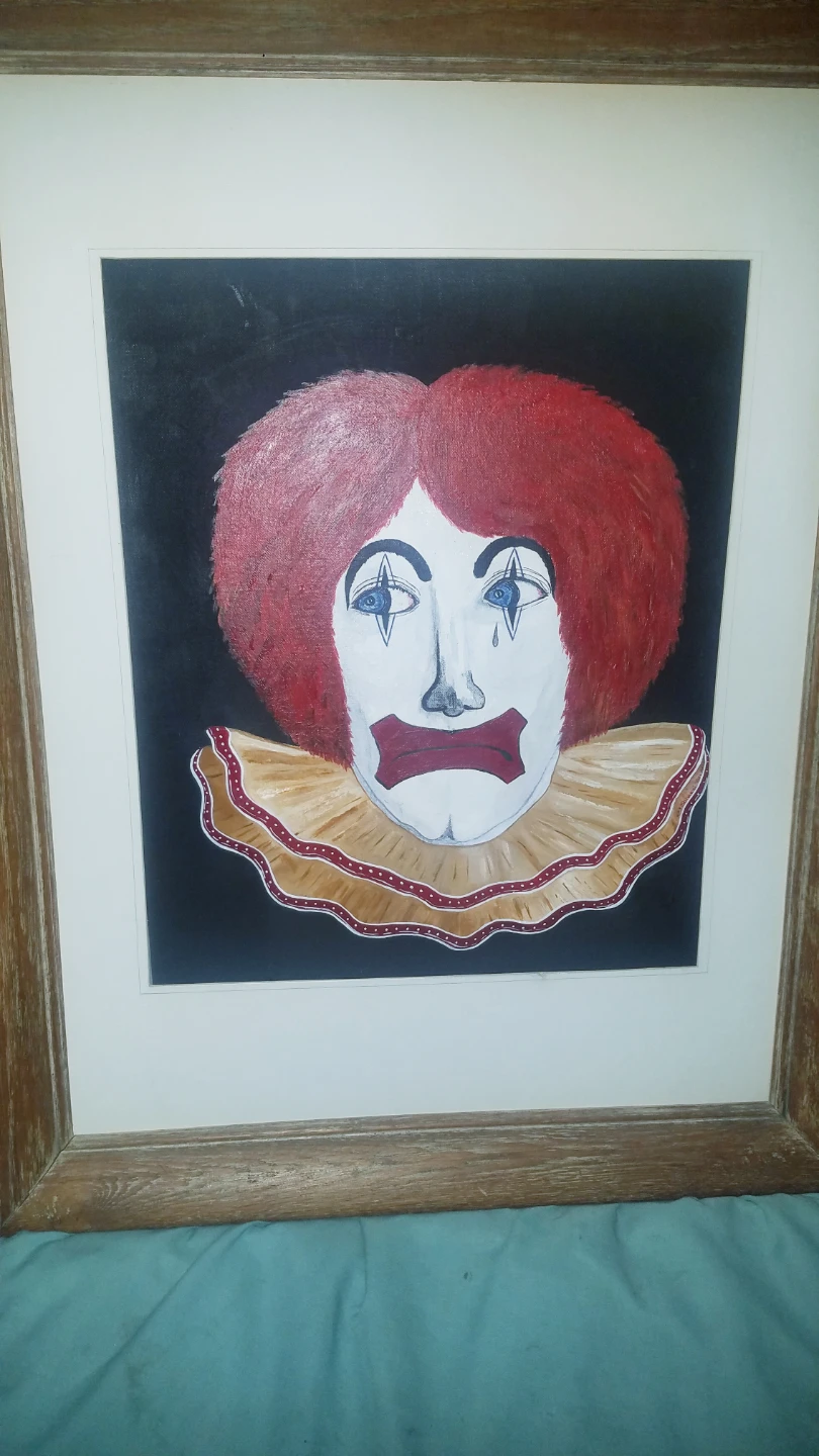 Vintage Original Clown Face Painting - photo 2