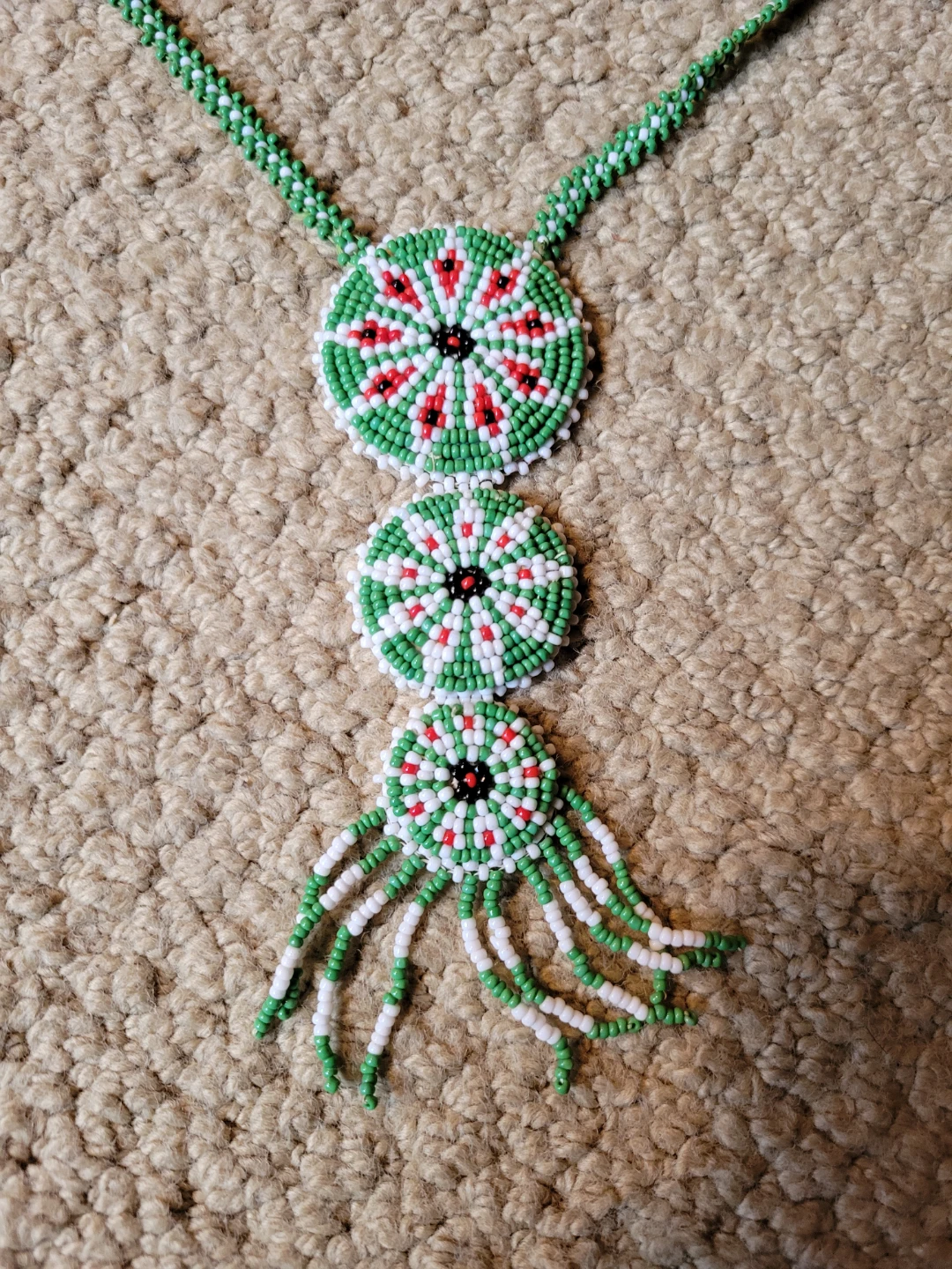 Handmade Beaded Necklace with Pendants - photo 2