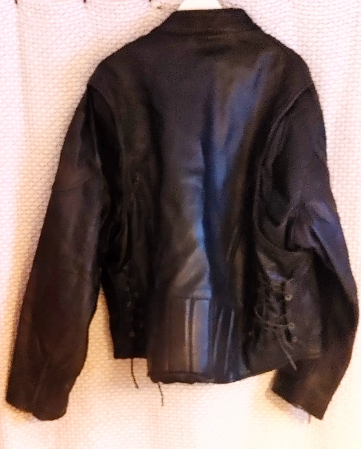 Men's heavy leather motorcycle jacket - photo 2