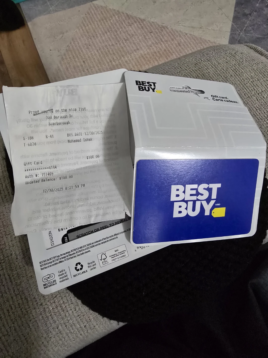 2 Best Buy $100 Giftcards