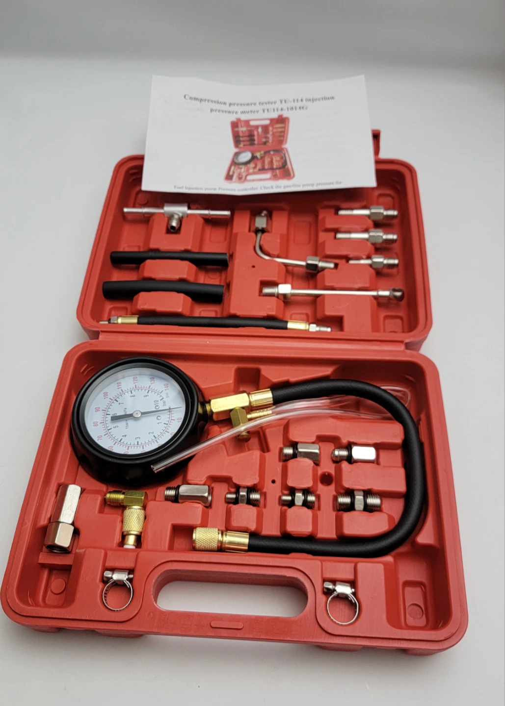 Universal Fuel System Pressure Tester 0–140 PSI, Car, Motorcycle