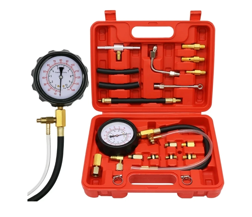 Universal Fuel System Pressure Tester 0–140 PSI, Car, Motorcycle - photo 2