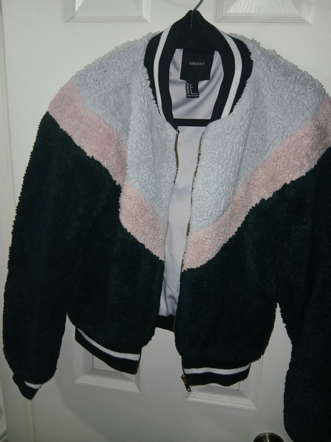 Forever 21 Sherpa Bomber Jacket - Size Small