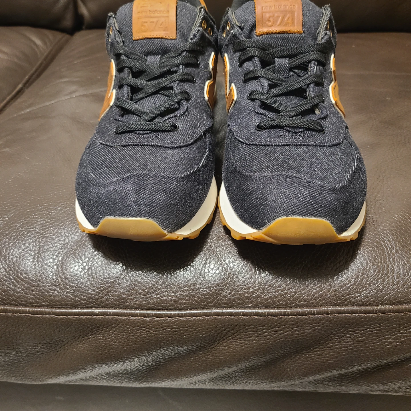 New Balance 574XA Black/Brown, Men's US 10 black denim. Rare - photo 5