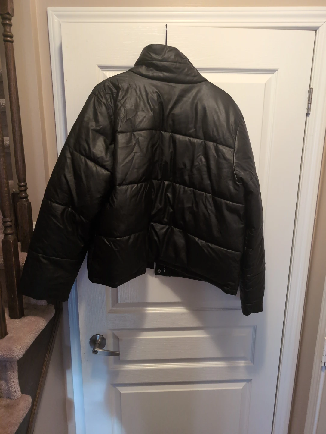 Cleo Black faux leather Puffer Jacket - XXL - photo 2