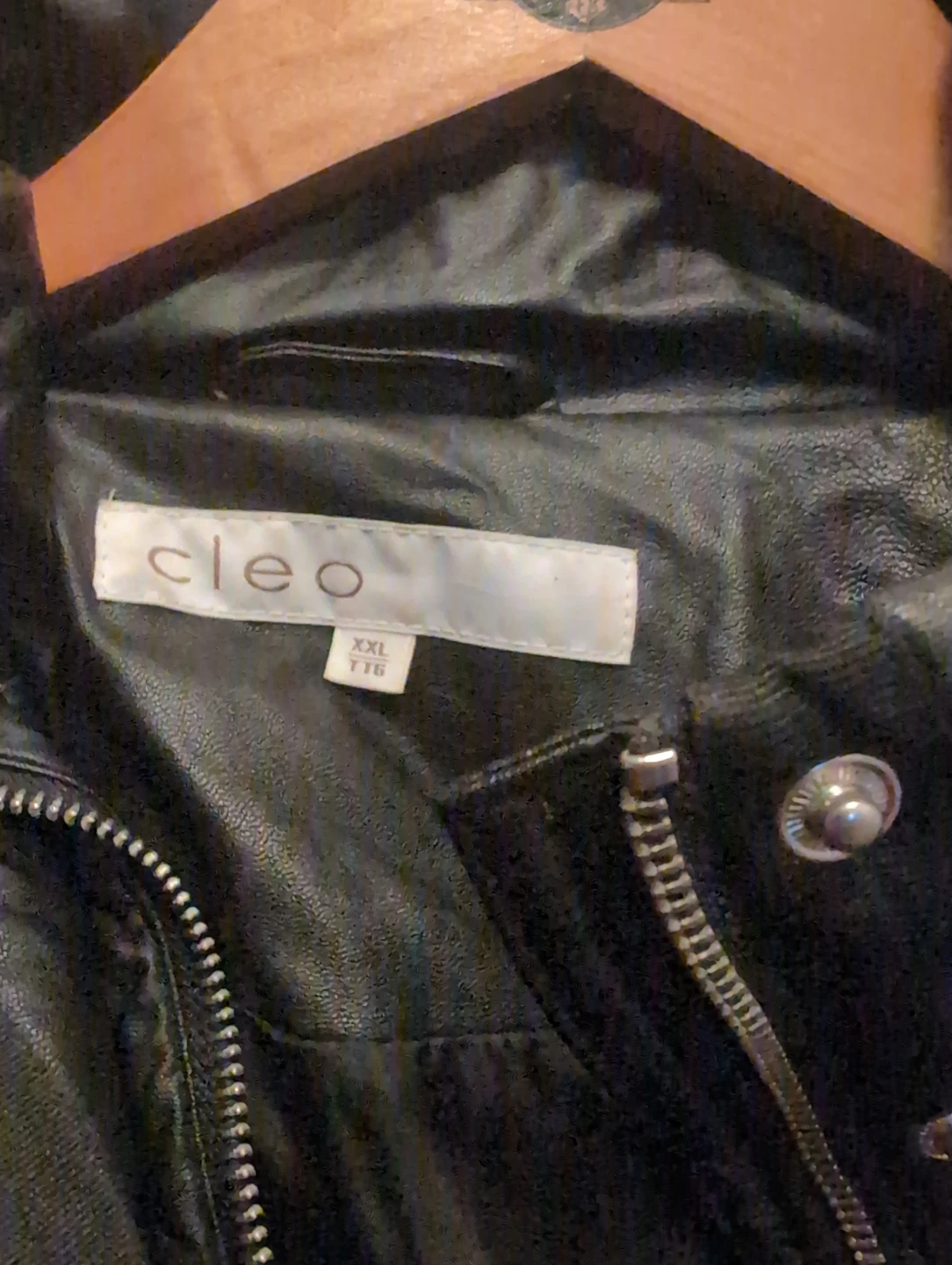 Cleo Black faux leather Puffer Jacket - XXL - photo 4