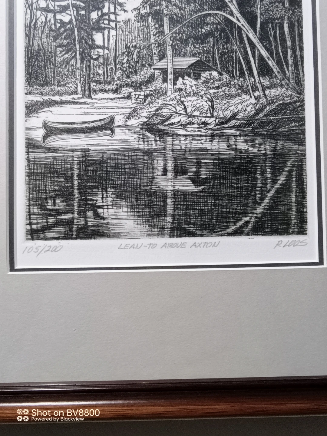 Framed Etching Print - Lean-To Above Axton by R. Loos - photo 3