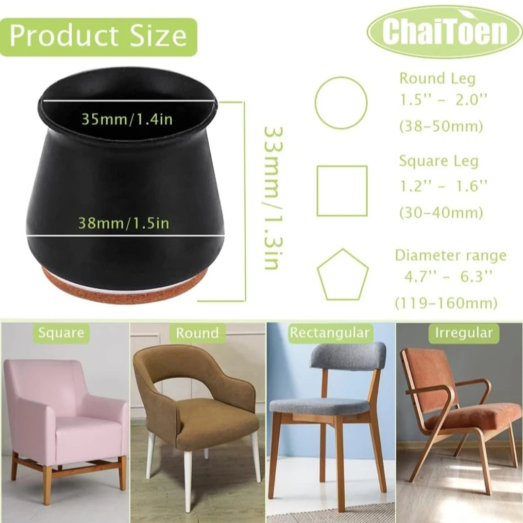 Chair Leg Protection Caps,Silicone Furniture Leg Protection ... - photo 3