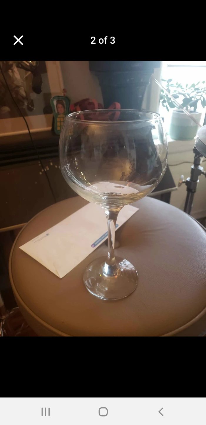 3 Large Glass Wine Goblets🥕