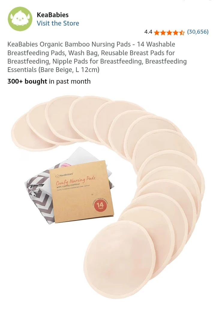 NEW!   14 KeaBabies Organic Bamboo Nursing Pads - Large - photo 2