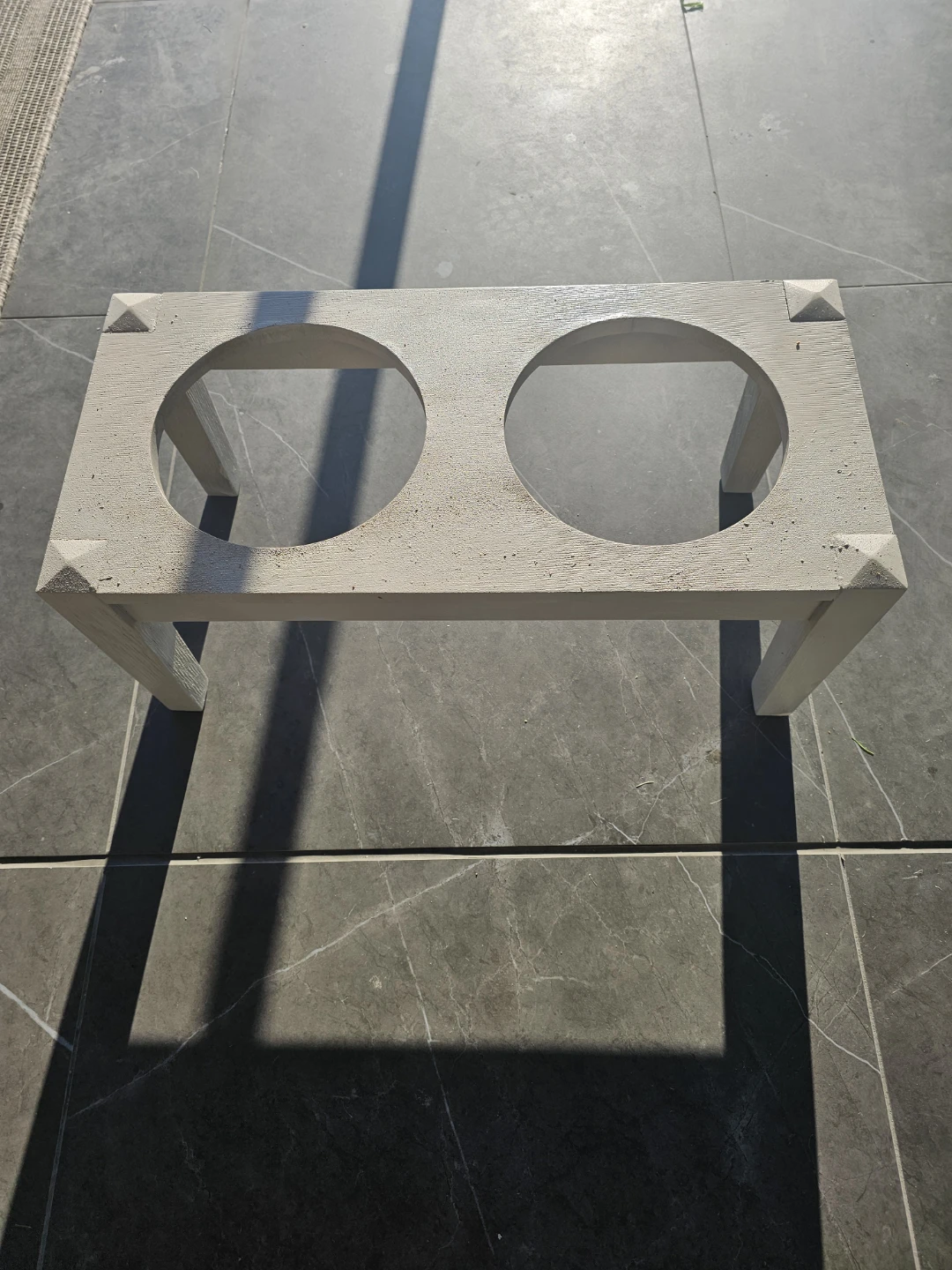 Elevated Dog Bowl Stand - White