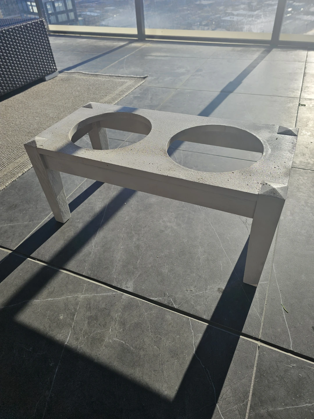 Elevated Dog Bowl Stand - White - photo 2